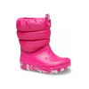 Śniegowce dziecięce Crocs Classic Neo Puff Boot T zimowe buty dla dzieci ortalionowe różowe (207683-PINK)