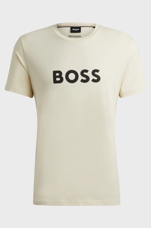 T-shirt męski BOSS RN Open White beżowy (50503276-131)
