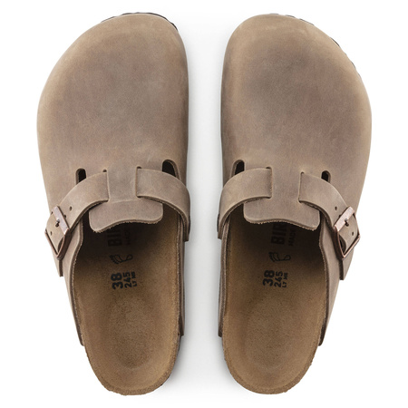 Chodaki damskie/męskie Birkenstock Boston Tabacco Brown olejowana skóra klapki narrow wąskie (0960813)