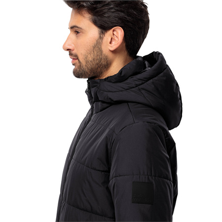 Wyprzedaż - Kurtka przejściowa męska Jack Wolfskin Deutzer Long JKT oddychający materiał czarna (1207451_6000)