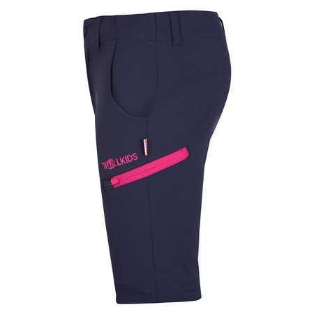 Spodnie zapinane na zamek dziecięce dla chłopca/dziewczynki Trollkids Kids Kjerag Zip-Off Pants navy/magenta (177-114)