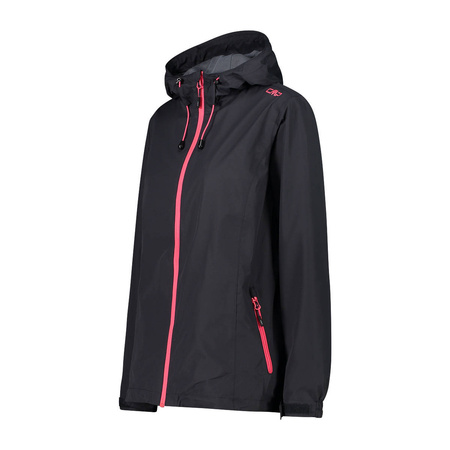 Wyprzedaż - Kurtka z kapturem przeciwdeszczowa damska CMP Woman Jacket Fix Hood czarna (39X6636-01UE)