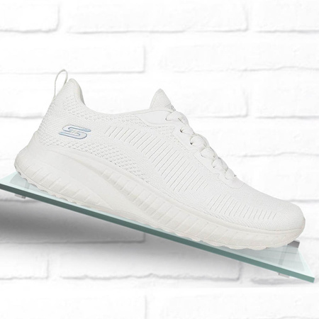 Sneakersy damskie Skechers BOBS Sport Squad Chaos Face Off White białe (117209-OFWT)
