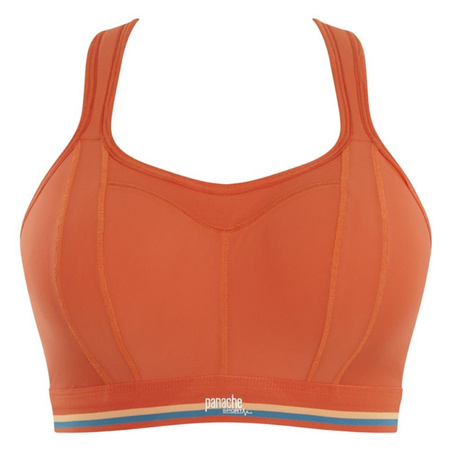 Biustonosz sportowy damski Panache Sport Non Wired Sports Bra bez fiszbin z regulowanymi ramiączkami pomarańczowy (7341R-SUNRISE-ORANGE)