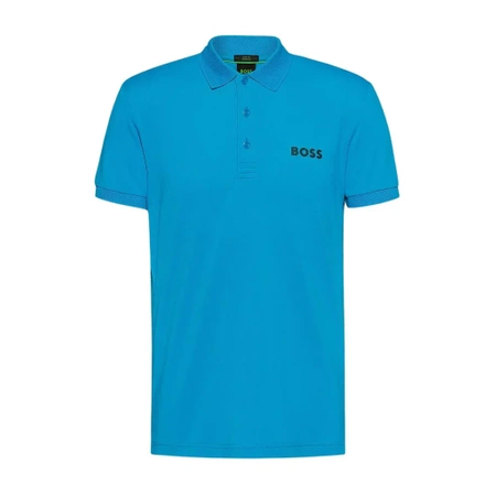Wyprzedaż - Koszulka Polo męska BOSS Paule Turquoise/Aqua slim fit turkusowa (50512789-442)