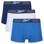 Bokserki męskie 3PAK Reebok SPORTS TRUNKS MAXIME niebieski/granatowy/biały (15011)