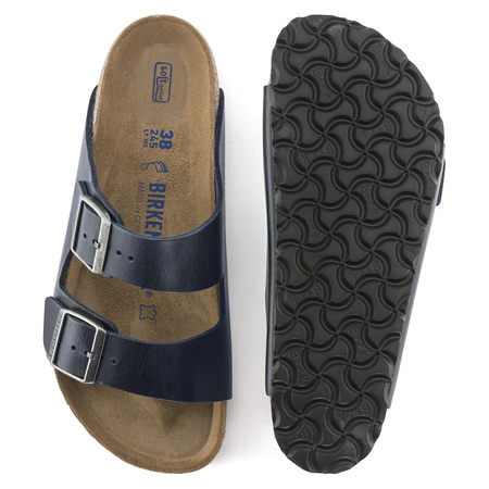 Klapki Birkenstock Arizona Soft Footbed Oiled Leather Narrow damskie/męskie Blue Niebieskie na wąską stopę olejowana skóra (1013644)