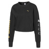 Bluza sportowa damska PUMA REBEL CREW SWEAT TR krótki krój nierozpinana z logo na rękawach czarna (581755-51)