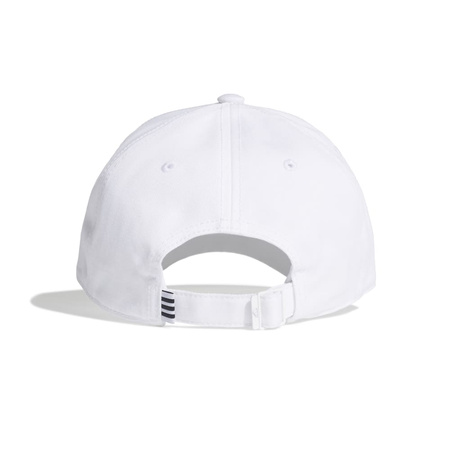 Czapka z daszkiem damska/męska Adidas Bball 3-Stripes Cap Ct bejsbolówka na lato biała (FQ5411)