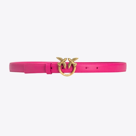 Skórzany pasek z klamrą Pinko LOVE BERRY H2 BELT 100143-A0F1 różowy (2 cm)