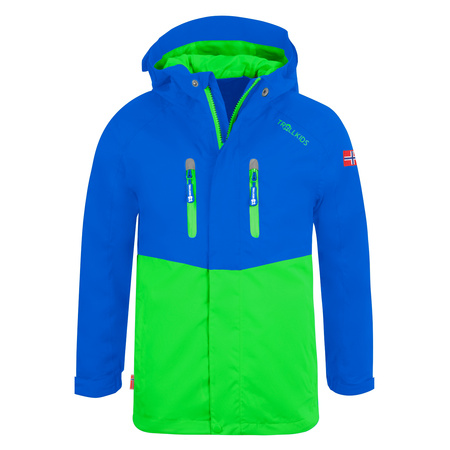 Kurtka przeciwdeszczowa dziecięca dla chłopca/dziewczynki Trollkids Kids Nusfjord Jacket medium blue/bright green (420-106)