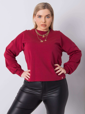 Bordowa gładka bluza plus size (RV-BL-6317.94)