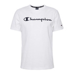 Biały T-shirt dziewczęcy Champion Legacy z okrągłym dekoltem (404541WW001)