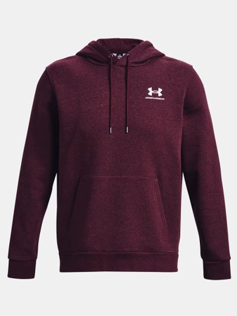 Bluza kangurka męska UNDER ARMOUR Essential Fleece z kapturem bordowa (1373880-601)