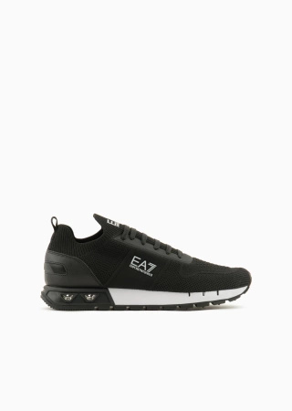 Buty sportowe męskie EA7 Emporio Armani Legacy Knit sneakersy lifestylowe czarne (X8X171-XK373-N181)