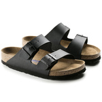 Klapki damskie/męskie Birkenstock Arizona Soft Footbed Birko-Flor Black czarne narrow wąskie (0551253)