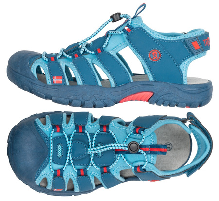 Sandały sportowe dziecięce dla chłopca/dziewczynki Trollkids Kids Kvalvika Sandal dolphin blue/spicy red (194-152)