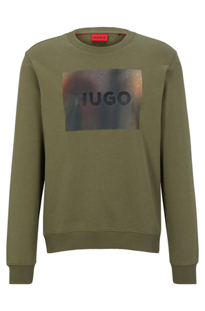 Wyprzedaż - Bluza męska Hugo Boss z bawełaninej dzianiny z nadrukiem zielona (50488906-345)