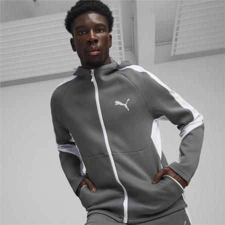 Bluza męskie Puma EVOSTRIPE FULL-ZIP HOODIE Szary (67899580)
