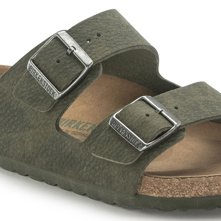 Klapki Birkenstock Arizona Vegan damskie/męskie Microfaser Regular na szeroką stopę zielone (1024550)