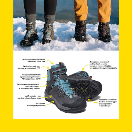 Wyprzedaż - Buty trekkingowe damskie Keen Revel IV MID outdoorowe hikingowe szare (KE-1023629)