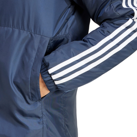 Kurtka męska adidas Essentials 3-Stripes Insulated Hooded granatowa (IS1278)