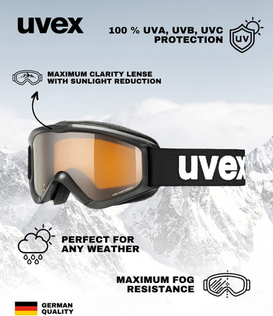 Gogle narciarskie dziecięce Uvex Speedy Pro snowboardowe sportowe czarne (55/3/819/2312/UNI)