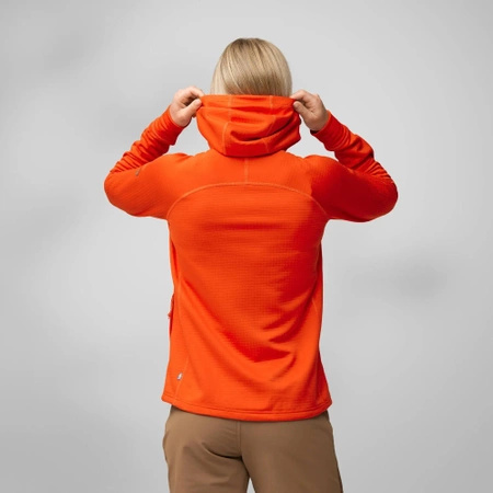 Polar damski Fjällräven Abisko Grid Fleece Hoodie W Flame Orange (F14600184-214)