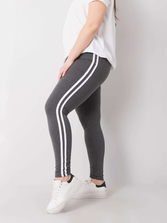 Ciemnoszare melanżowe legginsy plus size (RV-LG-6302.53)