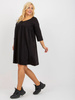 Czarna dresowa sukienka plus size basic z kieszeniami   (RV-SK-8529.37P)