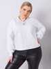 Biała gładka bluza plus size (RV-BL-6317.94)