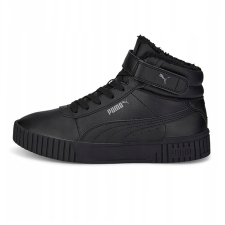 Wyprzedaż - Buty zimowe damskie Puma Carina 2.0 Mid Winter sportowe ocieplane z futerkiem czarne (385852-01)