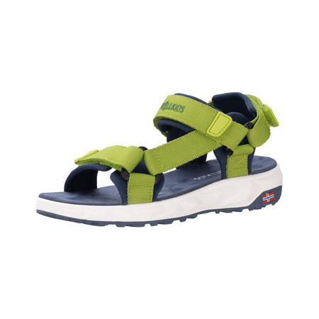 Sandały sportowe dziecięce dla chłopca/dziewczynki Trollkids Kids Lysefjord Sandal kiwi/mystic blue/green lizard (666-345)