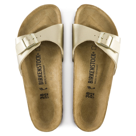 Klapki damskie Birkenstock Madrid Birko-Flor Gold narrow wąskie złote (1016107)