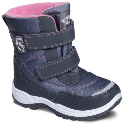 Wyprzedaż - Śniegowce dziecięce Smartstep Lee Cooper Grey ocieplane buty na zimę granatowe (LCJ-23-44-1993K)