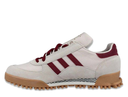 Sneakersy męskie adidas Marathon Tr "Wonder White Collegiate Burgundy" cholewka ze skóry zamszowej beżowo-bordowe (IG7398)