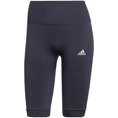 Legginsy damskie adidas Aeroknit Seamless Short Tights granatowe (HE2960)