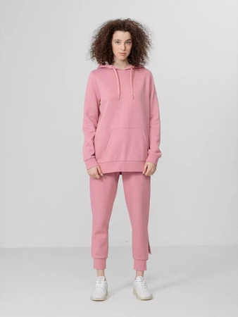 Bluza sportowa damska 4F pink typu kangurka z kapturem różowa (4FSS23TSWSF372-56S)