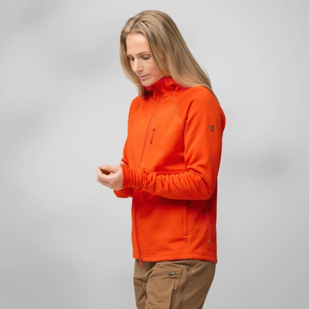 Polar damski Fjällräven Abisko Grid Fleece Hoodie W Flame Orange (F14600184-214)