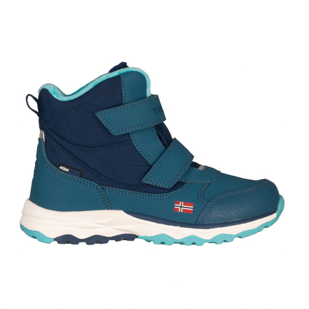 Buty zimowe dziecięce Trollkids Kids Hafjell Winter Boots śniegowce wodoodporne na rzepy niebieskie (264-102)