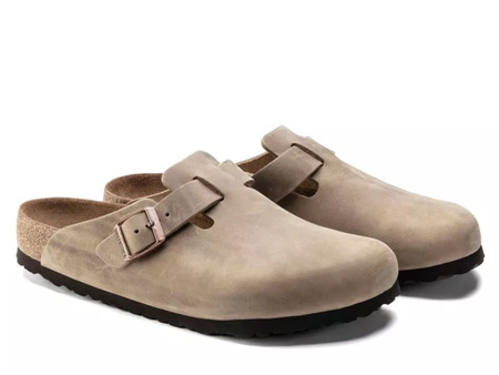 Klapki męskie Birkenstock BOSTONSFB LEOI REGULAR na szeroką stopę brązowe (1018147)