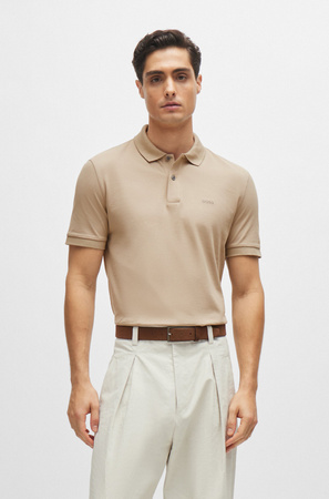 Koszulka Polo męska BOSS Pallas Dark Beige regular fit beżowa (50468301-255)