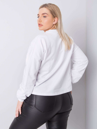 Biała gładka bluza plus size (RV-BL-6317.94)