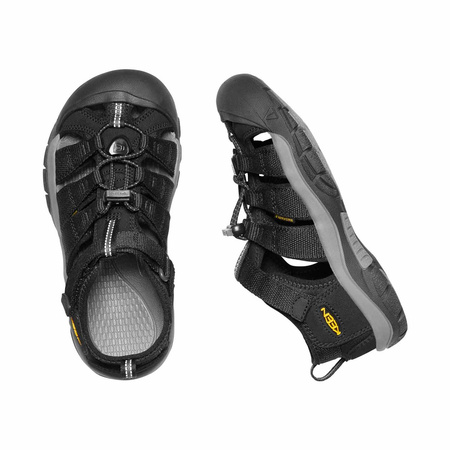 Sandały trekkingowe dziecięce na lato Keen Newport H2 Black/Keen Yellow czarne (KE-1022838)