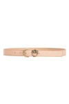 Wyprzedaż - Skórzany pasek z klamrą Pinko TAMBORIL H3 BELT 102820-A158 różowy (2.5 cm)