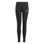 Legginsy młodzieżowe/damskie adidas Essentials 3-Stripes dopasowane długie spodnie czarne (GN4046)