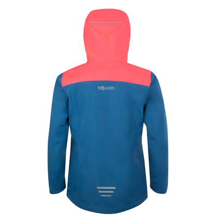 Kurtka przeciwdeszczowa dziecięca dla dziewczynki Trollkids Girls Bergen Jacket midnight blue/coral (611-138)