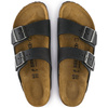 Klapki damskie/męskie Birkenstock Arizona Oiled Leather Narrow Black na wąską stopę olejowana skóra (0552113)