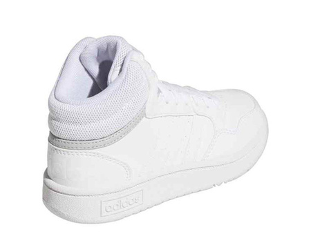 Wyprzedaż - Buty sportowe wysokie damskie młodzieżowe Adidas Hoops Mid 3.0 K białe (GW0401)