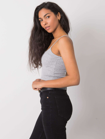 RUE PARIS Szary melanżowy crop top (RV-TP-6626.88)